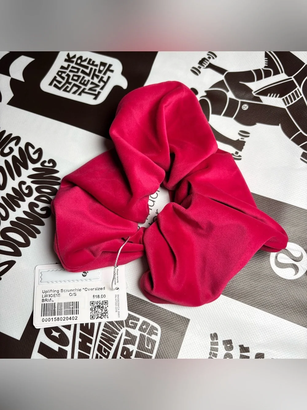 Lululemon Uplifting Scrunchie Oversized. Berry Rumble NWT